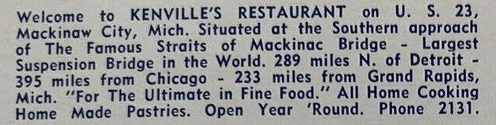 Kenvilles Restaurant - Vintage Postcard